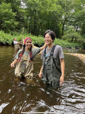 Fisheries day: Adriana and Andy in the Fenton River
